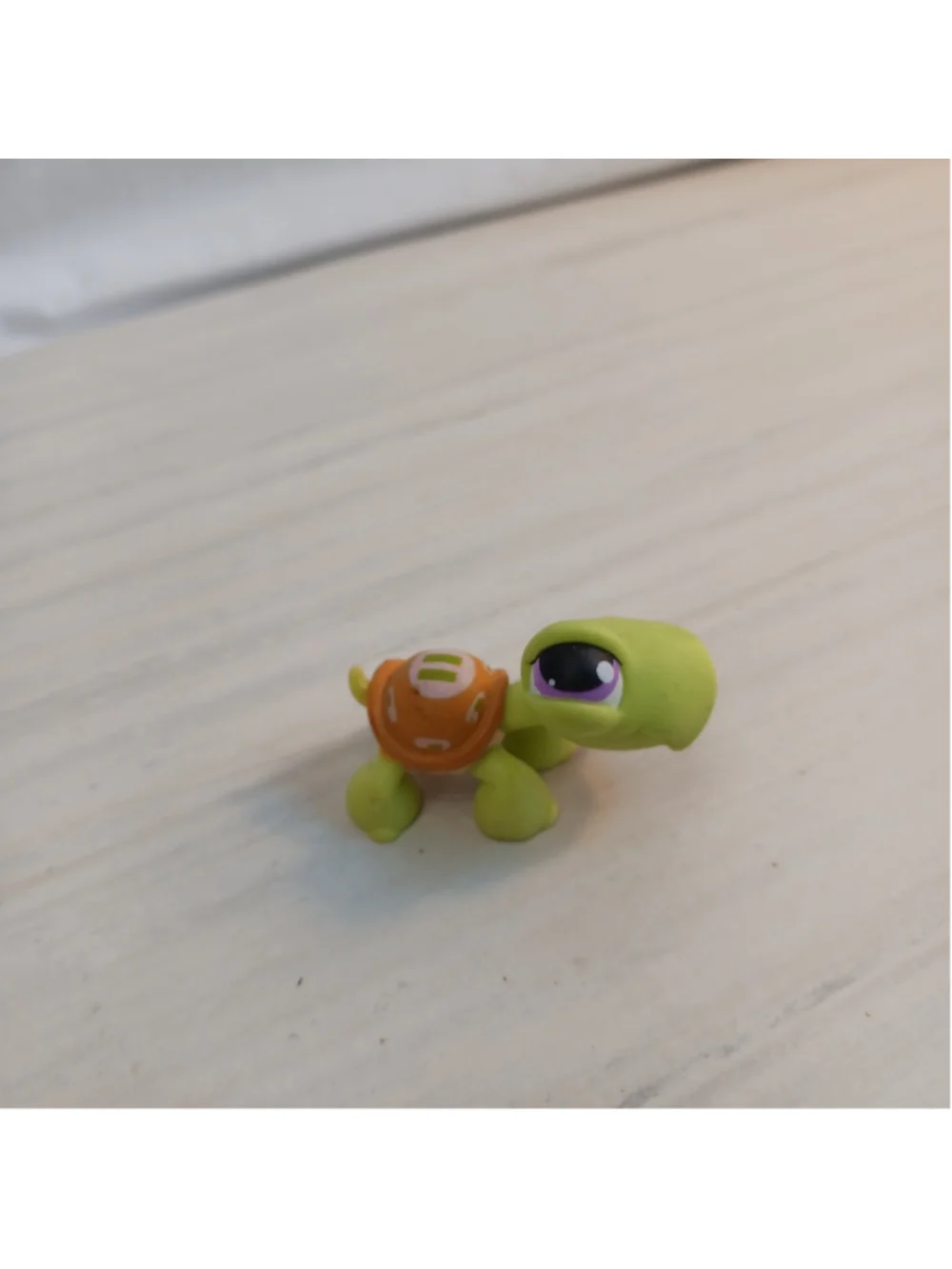 Authentic Littlest Pet Shop LPS Turtle #350 Green Yellow Purple Eye